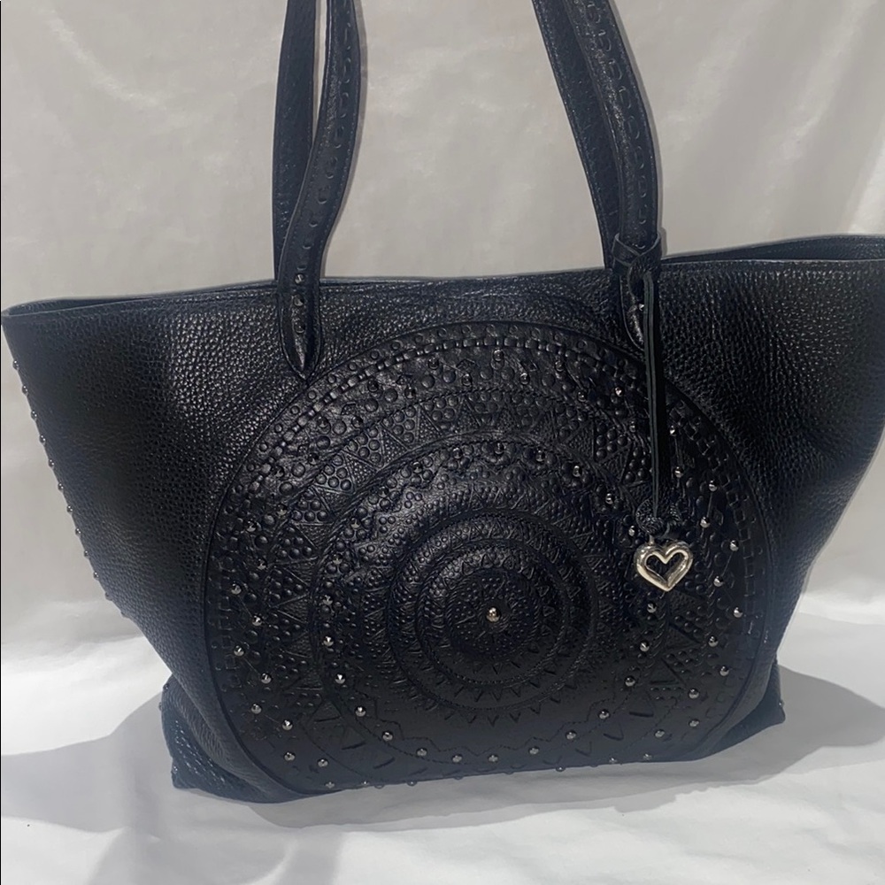 Brighton Black Tote Bag with Elegant Spiral Design